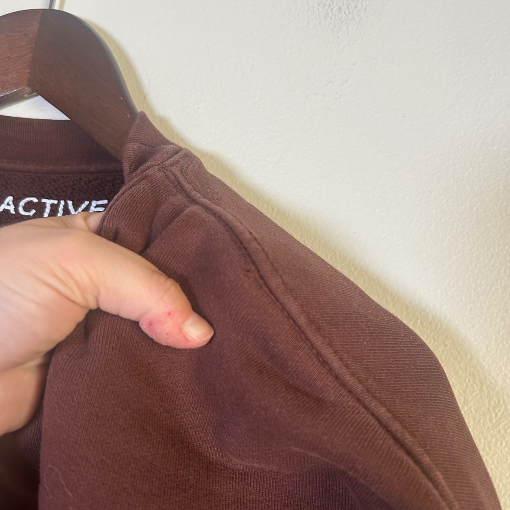 SET ACTIVE SCULPTFLEX Boxy Cropped Sweatshirt Size Medium Espresso Brown - Picture 5 of 6